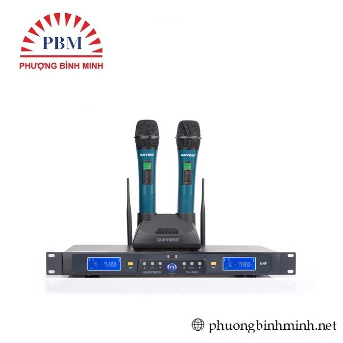 Micro karaoke GUINNESS MU-885i kèm pin sạc đế sạc.